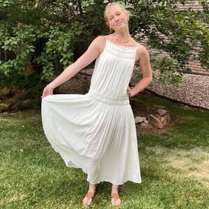 Three Graces White Cotton Maxi Size 6